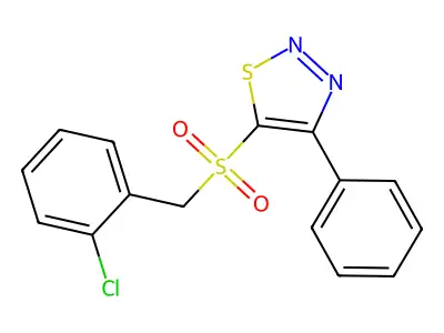 2-Chlorobenzyl 4-phenyl-1,2,3-thiadiazol-5-yl sulfone structure
