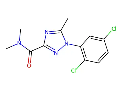 1-(2,5-dichlorophenyl)-N,N,5-trimethyl-1H-1,2,4-triazole-3-carboxamide structure