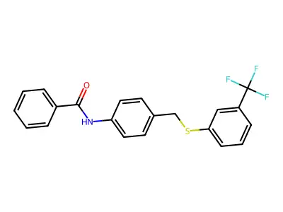 N-[4-({[3-(trifluoromethyl)phenyl]sulfanyl}methyl)phenyl]benzenecarboxamide structure