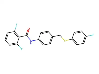 2,6-difluoro-N-(4-{[(4-fluorophenyl)sulfanyl]methyl}phenyl)benzenecarboxamide structure