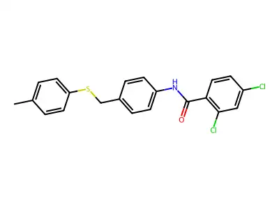 2,4-dichloro-N-(4-{[(4-methylphenyl)sulfanyl]methyl}phenyl)benzenecarboxamide structure