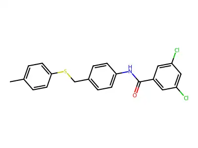3,5-dichloro-N-(4-{[(4-methylphenyl)sulfanyl]methyl}phenyl)benzenecarboxamide structure