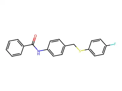 N-(4-{[(4-fluorophenyl)sulfanyl]methyl}phenyl)benzenecarboxamide structure