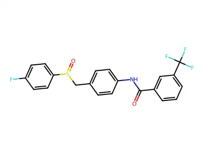 N-[4-[(4-fluorophenyl)sulfinylmethyl]phenyl]-3-(trifluoromethyl)benzamide structure
