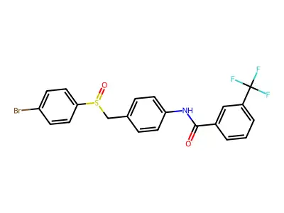 N-[4-[(4-bromophenyl)sulfinylmethyl]phenyl]-3-(trifluoromethyl)benzamide structure
