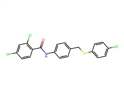 2,4-dichloro-N-[4-[(4-chlorophenyl)sulfanylmethyl]phenyl]benzamide structure