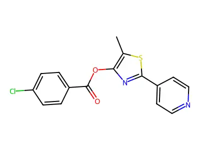 4-Chlorobenzoic acid (5-methyl-2-pyridin-4-yl-4-thiazolyl) ester structure
