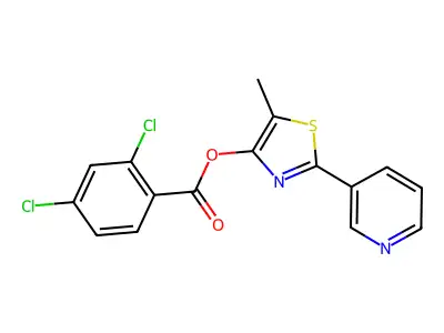 5-Methyl-2-(3-pyridinyl)-1,3-thiazol-4-yl 2,4-dichlorobenzenecarboxylate structure
