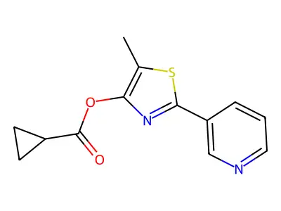 5-Methyl-2-(3-pyridinyl)-1,3-thiazol-4-yl cyclopropanecarboxylate structure