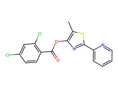 5-Methyl-2-(2-pyridinyl)-1,3-thiazol-4-yl 2,4-dichlorobenzenecarboxylate structure