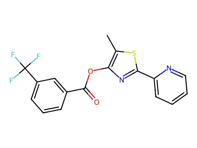 5-Methyl-2-(2-pyridinyl)-1,3-thiazol-4-yl 3-(trifluoromethyl)benzenecarboxylate structure