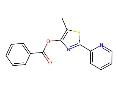 5-Methyl-2-(2-pyridinyl)-1,3-thiazol-4-yl benzenecarboxylate structure