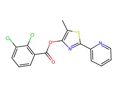 5-Methyl-2-(2-pyridinyl)-1,3-thiazol-4-yl 2,3-dichlorobenzenecarboxylate structure