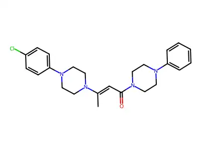 3-[4-(4-Chlorophenyl)piperazin-1-yl]-1-(4-phenylpiperazin-1-yl)but-2-en-1-one structure