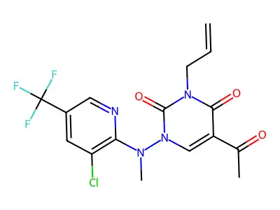 5-acetyl-3-allyl-1-[[3-chloro-5-(trifluoromethyl)-2-pyridinyl](methyl)amino]-2,4(1H,3H)-pyrimidinedione structure