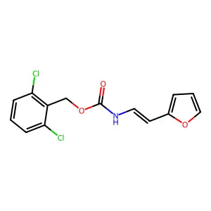 (2,6-dichlorophenyl)methyl N-[2-(furan-2-yl)ethenyl]carbamate structure