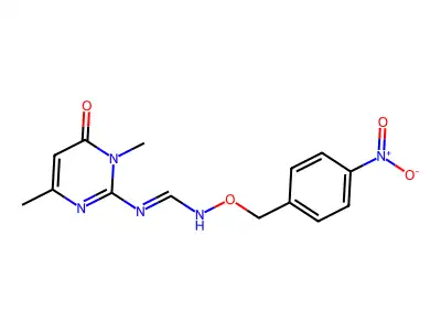 N'-(1,4-dimethyl-6-oxo-1,6-dihydro-2-pyrimidinyl)-N-[(4-nitrobenzyl)oxy]iminoformamide structure