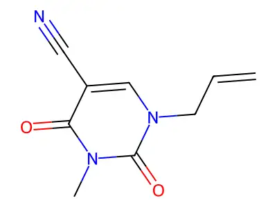 1-Allyl-3-methyl-2,4-dioxo-1,2,3,4-tetrahydro-5-pyrimidinecarbonitrile structure