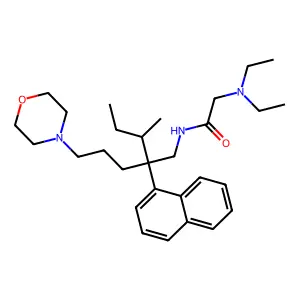 2-(diethylamino)-N-[3-methyl-2-(3-morpholin-4-ylpropyl)-2-naphthalen-1-ylpentyl]acetamide structure