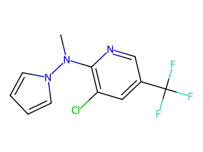 N-[3-chloro-5-(trifluoromethyl)-2-pyridinyl]-N-methyl-N-(1H-pyrrol-1-yl)amine structure