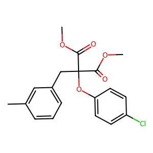 Dimethyl 2-(4-chlorophenoxy)-2-(3-methylbenzyl)malonate structure