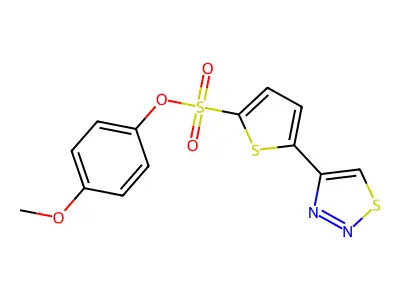 4-Methoxyphenyl 5-(1,2,3-thiadiazol-4-yl)-2-thiophenesulfonate structure