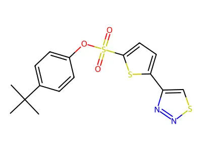 4-(Tert-butyl)phenyl 5-(1,2,3-thiadiazol-4-yl)-2-thiophenesulfonate structure
