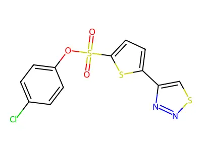 4-Chlorophenyl 5-(1,2,3-thiadiazol-4-yl)-2-thiophenesulfonate structure