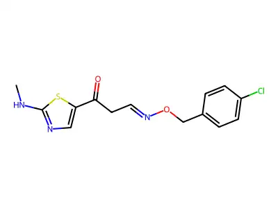 3-[2-(methylamino)-1,3-thiazol-5-yl]-3-oxopropanal O-(4-chlorobenzyl)oxime structure