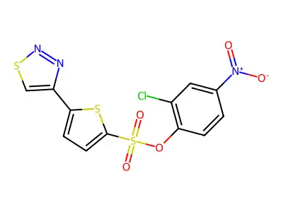 2-Chloro-4-nitrophenyl 5-(1,2,3-thiadiazol-4-yl)-2-thiophenesulfonate structure