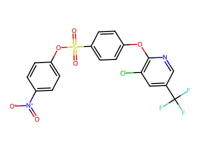 4-Nitrophenyl 4-((3-chloro-5-(trifluoromethyl)-2-pyridinyl)oxy)benzenesulfonate structure