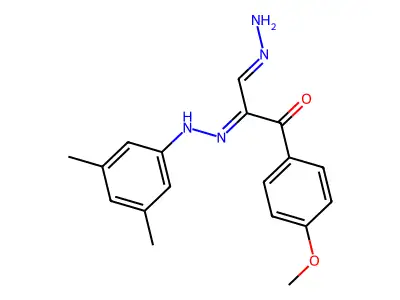 2-[2-(3,5-dimethylphenyl)hydrazono]-3-(4-methoxyphenyl)-3-oxopropanal hydrazone structure