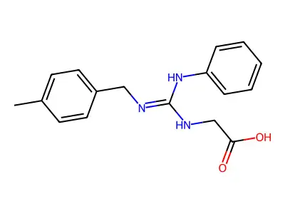2-{[[(4-Methylbenzyl)amino](phenylimino)methyl]amino}acetic acid structure