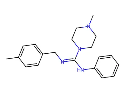 4-methyl-N-(4-methylbenzyl)-N'-phenyltetrahydro-1(2H)-pyrazinecarboximidamide structure