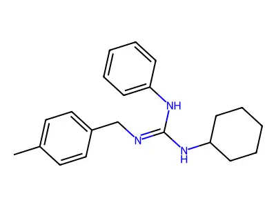 N-cyclohexyl-N'-(4-methylbenzyl)-N''-phenylguanidine structure