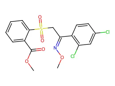 Methyl 2-[2-(2,4-dichlorophenyl)-2-methoxyiminoethyl]sulfonylbenzoate structure