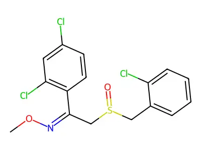 2-[(2-chlorophenyl)methylsulfinyl]-1-(2,4-dichlorophenyl)-N-methoxyethanimine structure
