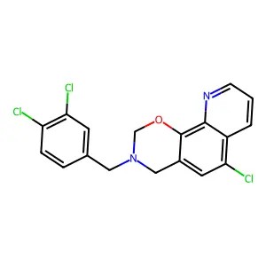 6-Chloro-3-(3,4-dichlorobenzyl)-3,4-dihydro-2H-[1,3]oxazino[5,6-h]quinoline structure