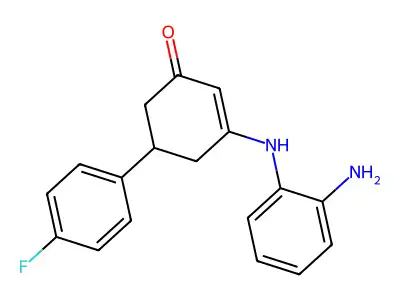 3-(2-Aminoanilino)-5-(4-fluorophenyl)-2-cyclohexen-1-one structure