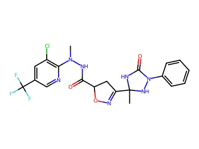 N'-[3-chloro-5-(trifluoromethyl)pyridin-2-yl]-N'-methyl-3-(3-methyl-5-oxo-1-phenyl-1,2,4-triazolidin-3-yl)-4,5-dihydro-1,2-oxazole-5-carbohydrazide structure