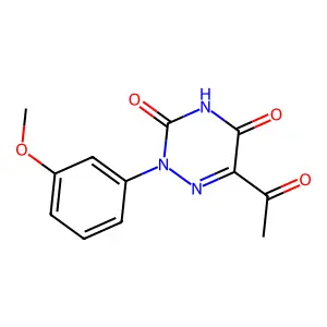 6-acetyl-2-(3-methoxyphenyl)-1,2,4-triazine-3,5(2H,4H)-dione structure