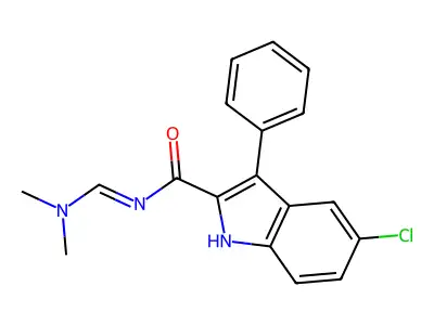 5-chloro-N-[(dimethylamino)methylene]-3-phenyl-1H-indole-2-carboxamide structure
