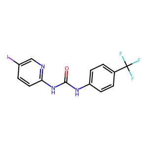 N-(5-iodo-2-pyridinyl)-N'-[4-(trifluoromethyl)phenyl]urea structure