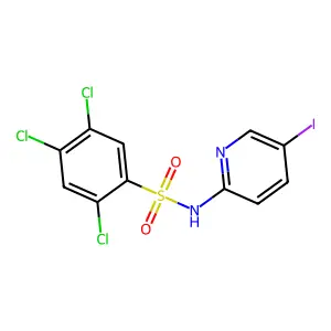 2,4,5-trichloro-N-(5-iodo-2-pyridinyl)benzenesulfonamide structure