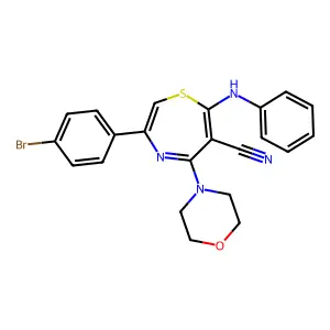 7-Anilino-3-(4-bromophenyl)-5-morpholino-1,4-thiazepine-6-carbonitrile structure