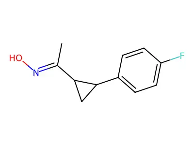 N-[1-[2-(4-fluorophenyl)cyclopropyl]ethylidene]hydroxylamine structure