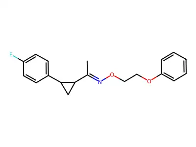 1-[2-(4-fluorophenyl)cyclopropyl]-N-(2-phenoxyethoxy)ethanimine structure