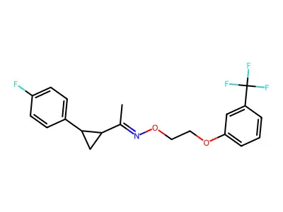 1-[2-(4-fluorophenyl)cyclopropyl]-1-ethanone O-{2-[3-(trifluoromethyl)phenoxy]ethyl}oxime structure