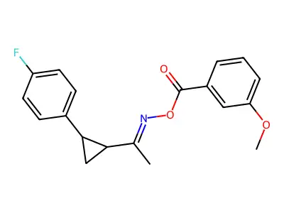[1-[2-(4-Fluorophenyl)cyclopropyl]ethylideneamino] 3-methoxybenzoate structure