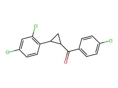 (4-Chlorophenyl)[2-(2,4-dichlorophenyl)cyclopropyl]methanone structure